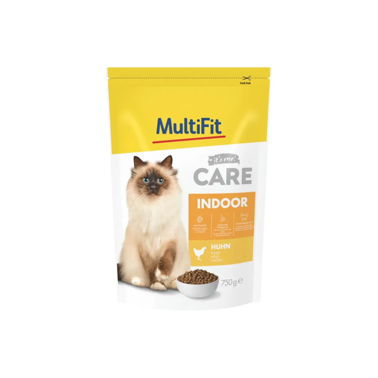 MultiFit Croquettes Pour Chat^Care Croquettes pour chat, Adulte, Intérieur, Poulet 750 g