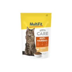 MultiFit Croquettes Pour Chat^Care nourriture sèche pour chat, Adulte, Anti-boules de poils, Poulet 750 g