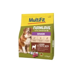 MultiFit Croquettes^Farmlove Croquettes pour chien senior, avec agneau & betterave rouge 2,5 kg