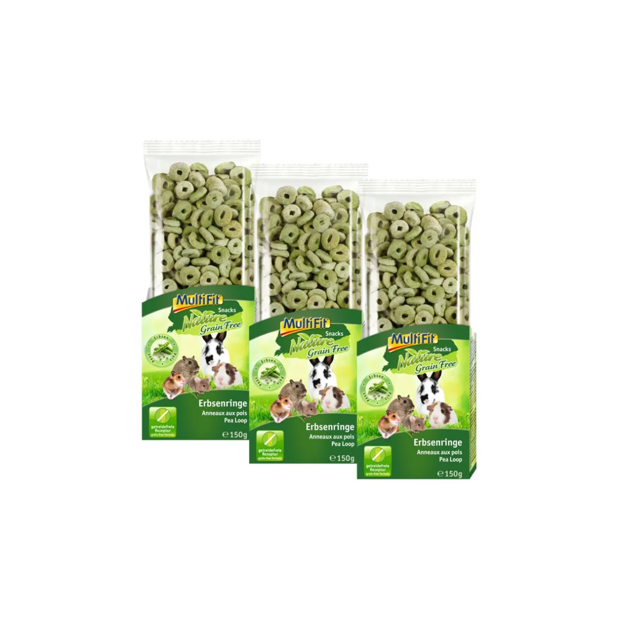 MultiFit Friandises^Grain Free Flocons de pois 3 x 150 g