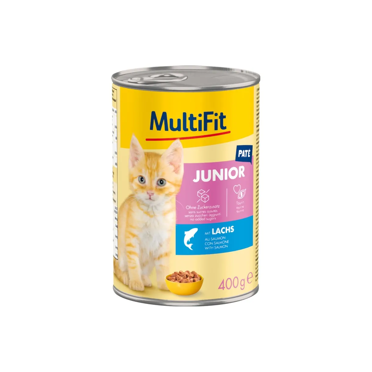 MultiFit Nourriture Humide|Nourriture^nourriture humide pour chat junior, pâté, au saumon 6x400 g