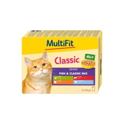 MultiFit Nourriture Humide^Senior Jelly Fish & Classic Mix Multipack 12x100 g