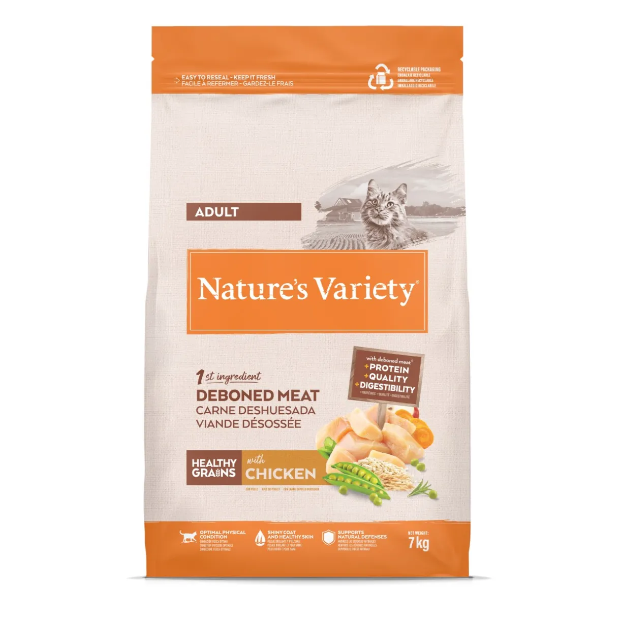 Nature's Variety Croquettes Pour Chat^Healthy Grain Adulte poulet 7 kg