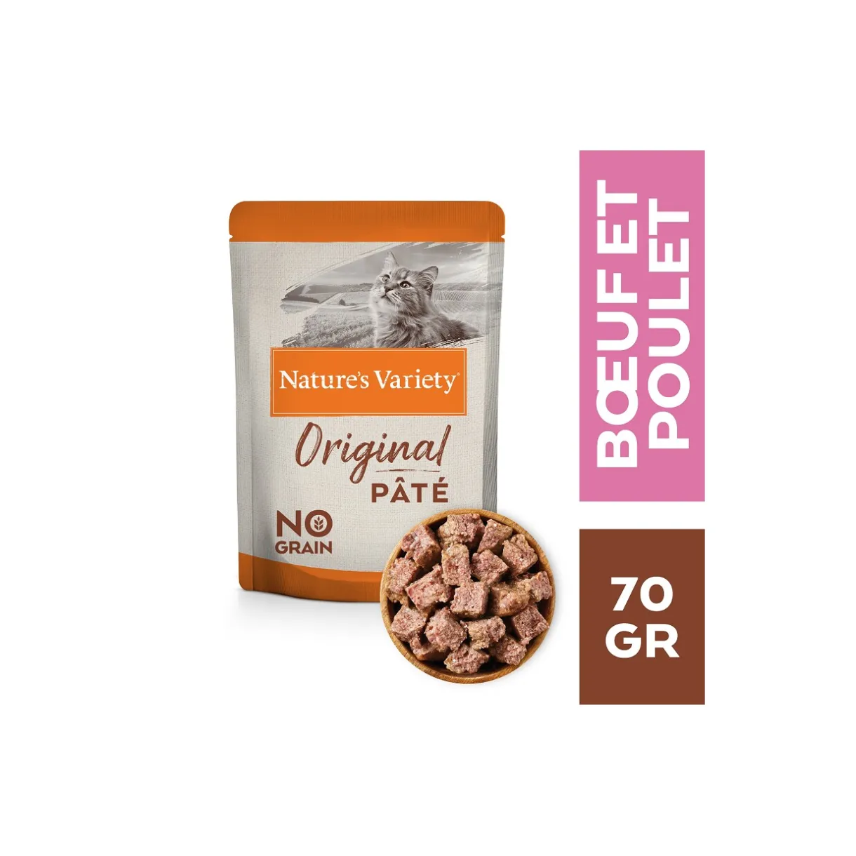 Nature's Variety Nourriture Humide^Original paté Poulet et bœuf 12x70 g