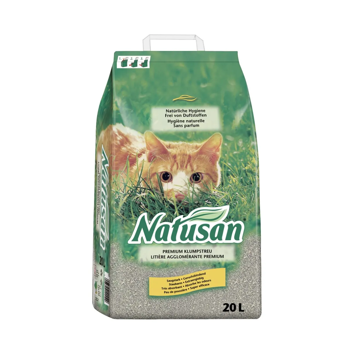 Natusan Litière Pour Chat^Premium Litière agglomérante 20 l
