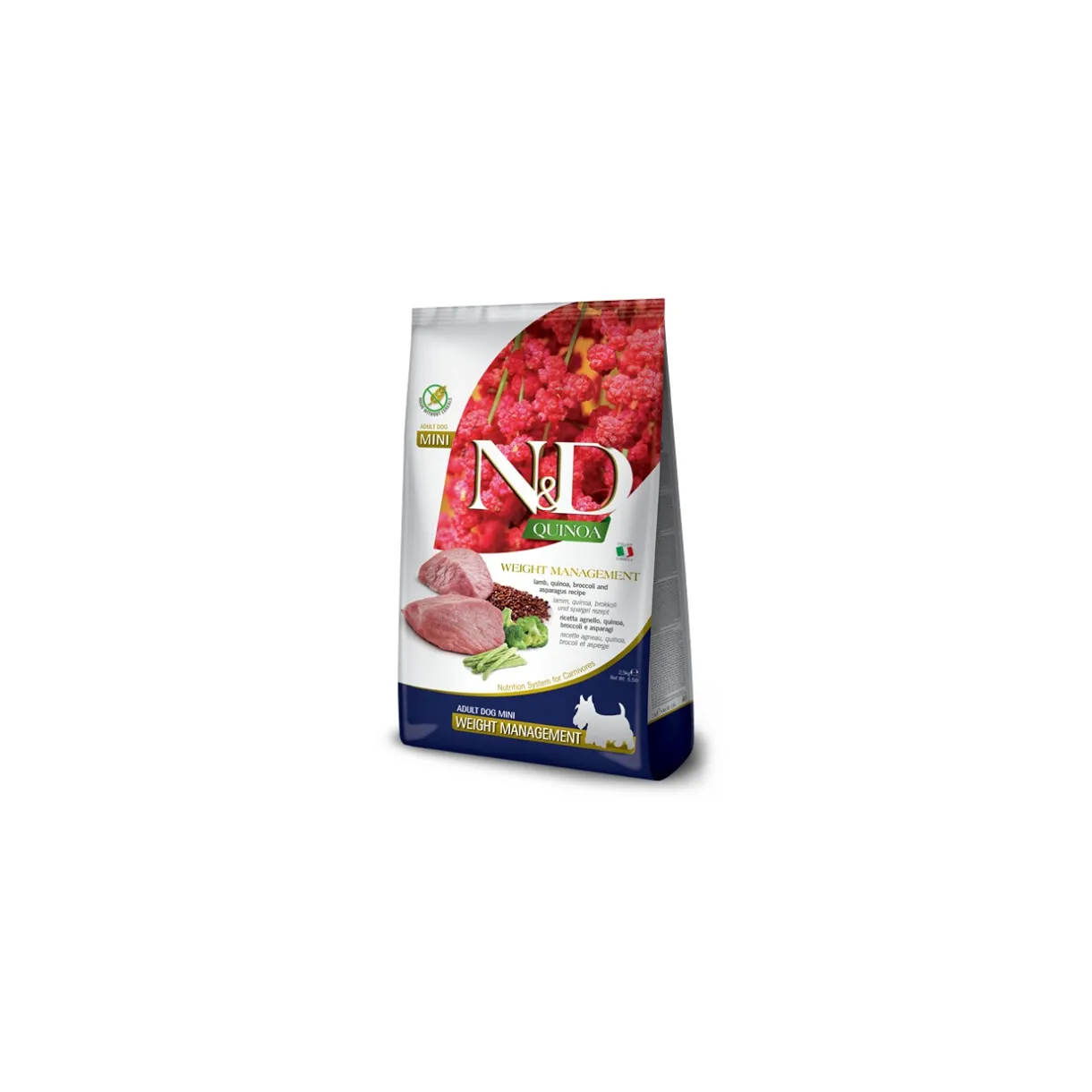 Croquettes^N&D Farmina Quinoa Mini Adult Weight Management Agneau 2,5 kg