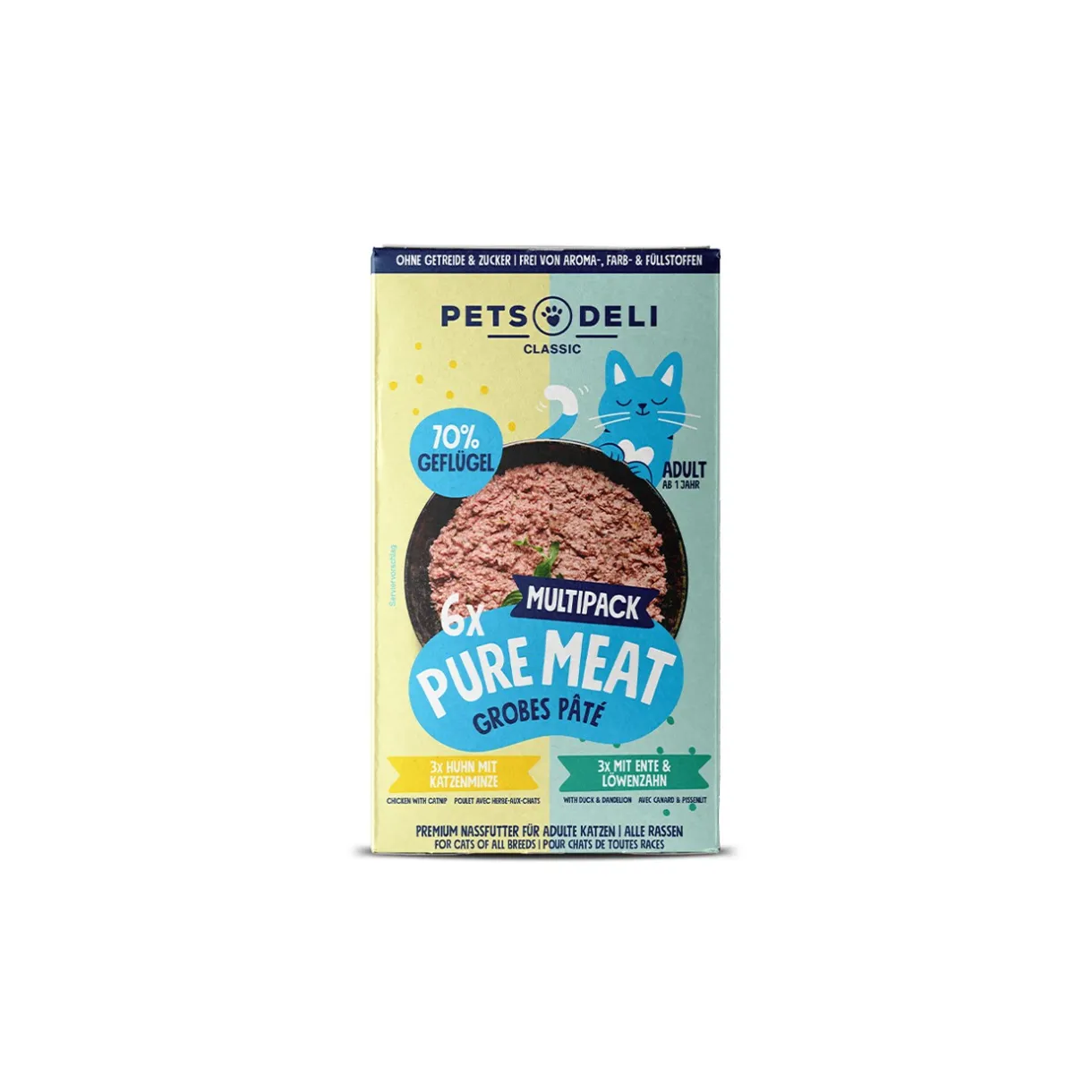 Nourriture Humide^Nourriture humide chat adulte Pure Meat Multipack poulet & canard 6x85 g