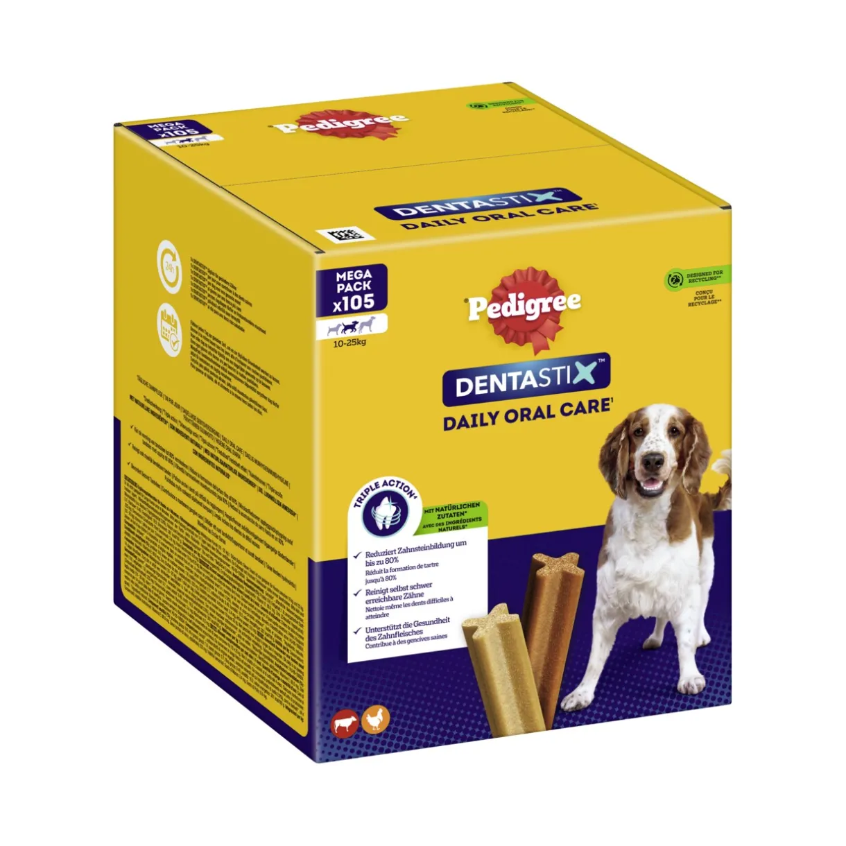Pedigree Soins Dentaires|Friandises^Dentastix Daily Oral Care Megapack 105pcs pour les chiens de taille moyenne