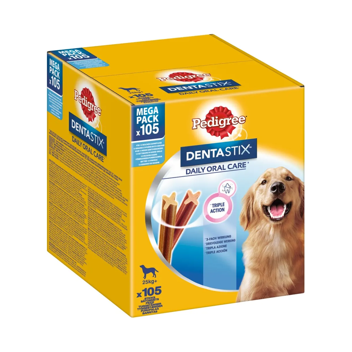 Pedigree Dentition Et Soins Dentaires|Nourriture^Dentastix Daily Oral Care Megapack 105pcs pour les grands chiens