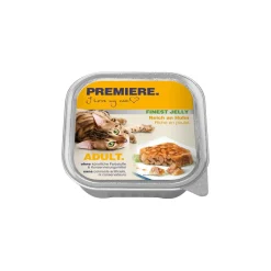 PREMIERE Nourriture Humide^Adult Gelee saumon 16 x 100 g Riche en poulet 16x100 g