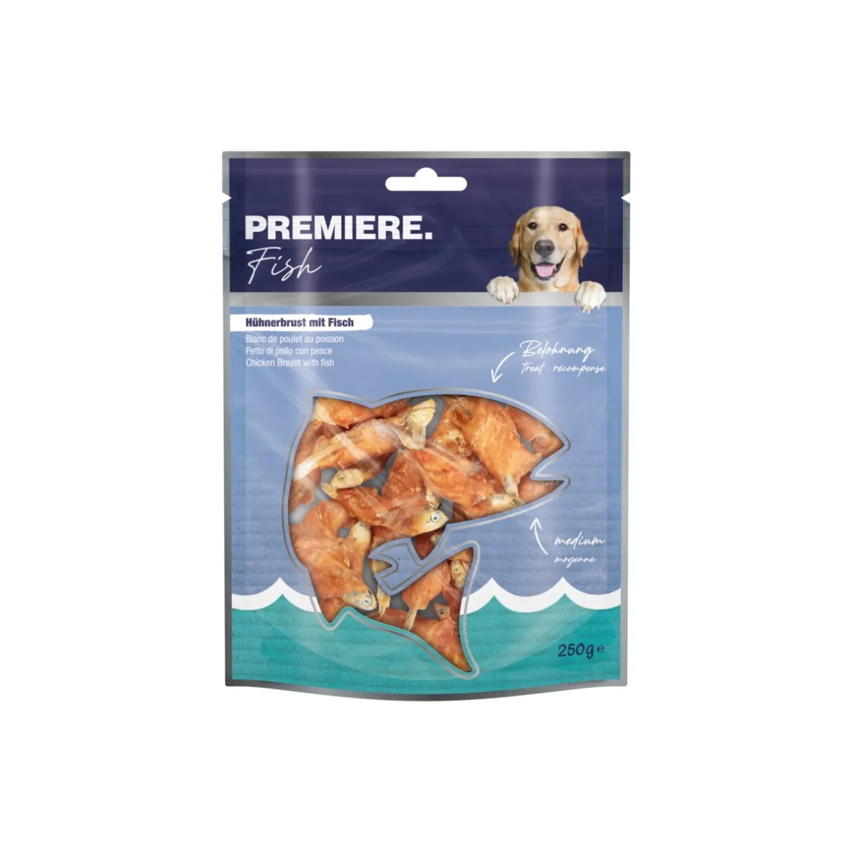 PREMIERE Friandises^Blanc de poulet et poisson 250 g