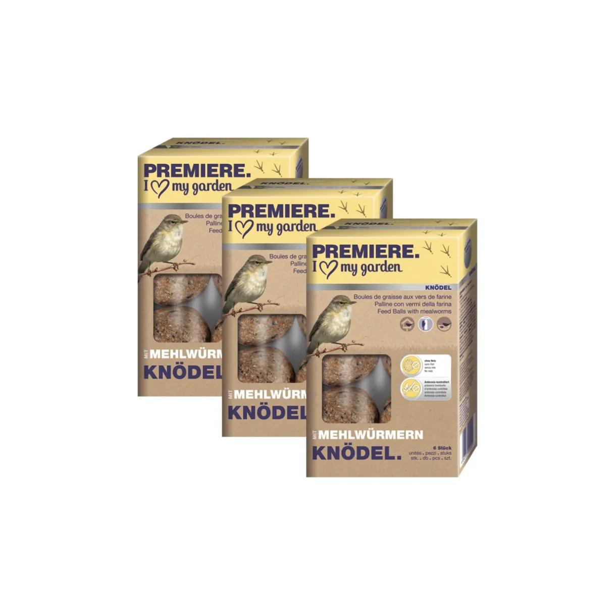 PREMIERE Boules De Graisse|Boule De Graisse^Boules de graisse aux vers de farine 3 x 6 pièces