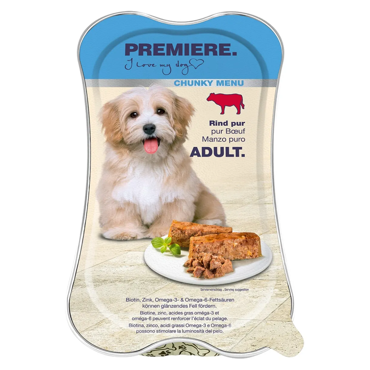 PREMIERE Nourriture Humide^Chunky Menu Adult Pur bœuf 15x175 g