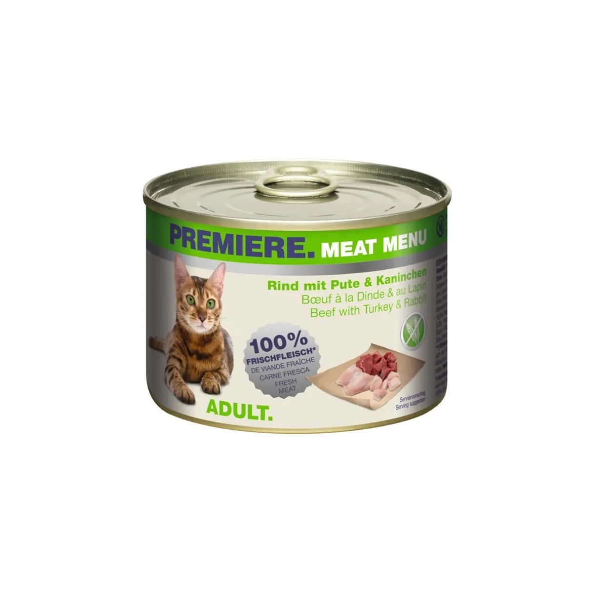 PREMIERE Nourriture Humide^Meat Menu Adult Bœuf à la dinde et au lapin 6x200 g