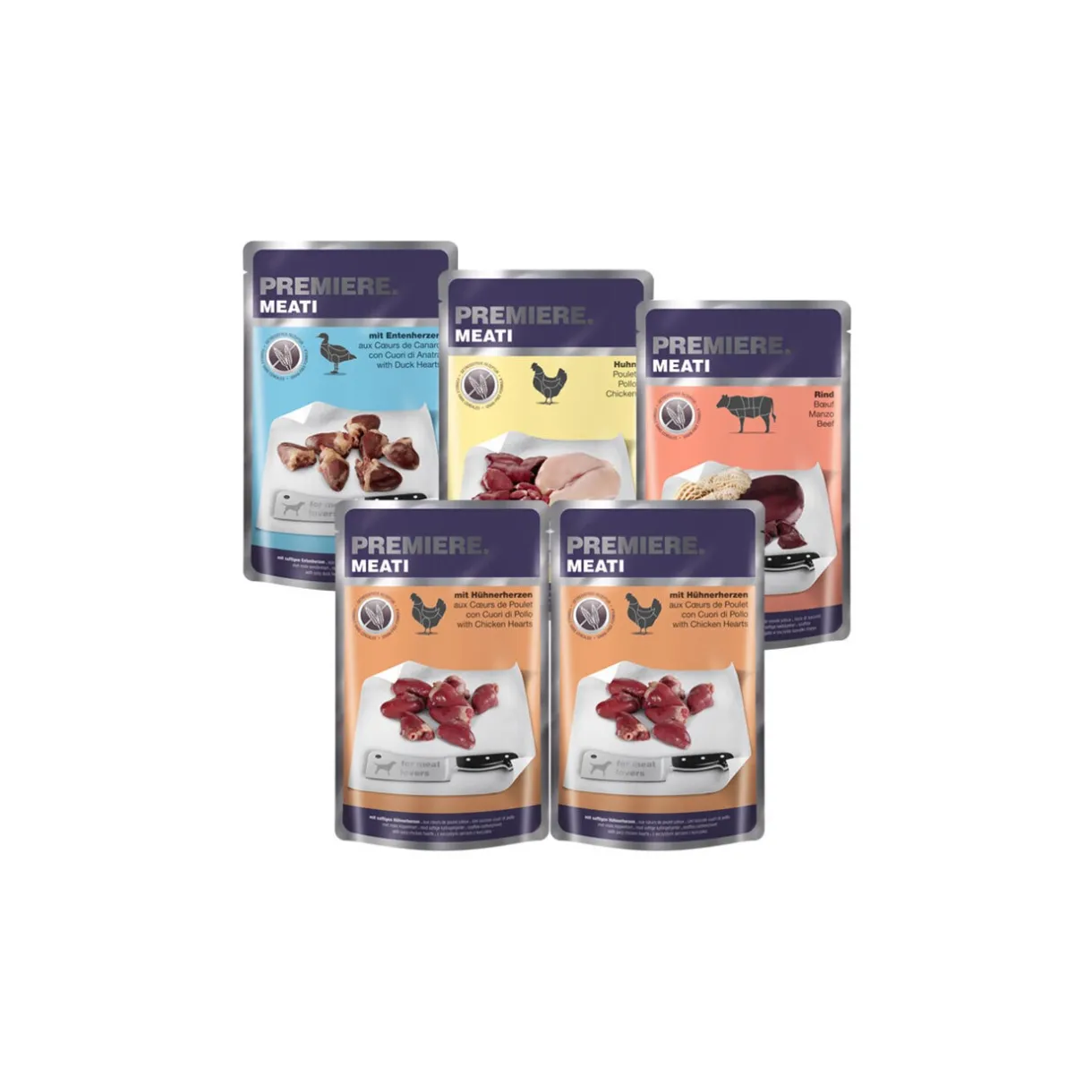 PREMIERE Nourriture Humide^Meat Menu Adulte Pouch pack mix 5x500 g