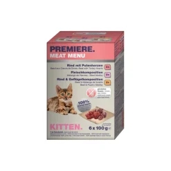PREMIERE Nourriture Humide|Nourriture^Meat Menu pour chatons, 6 x 100 g