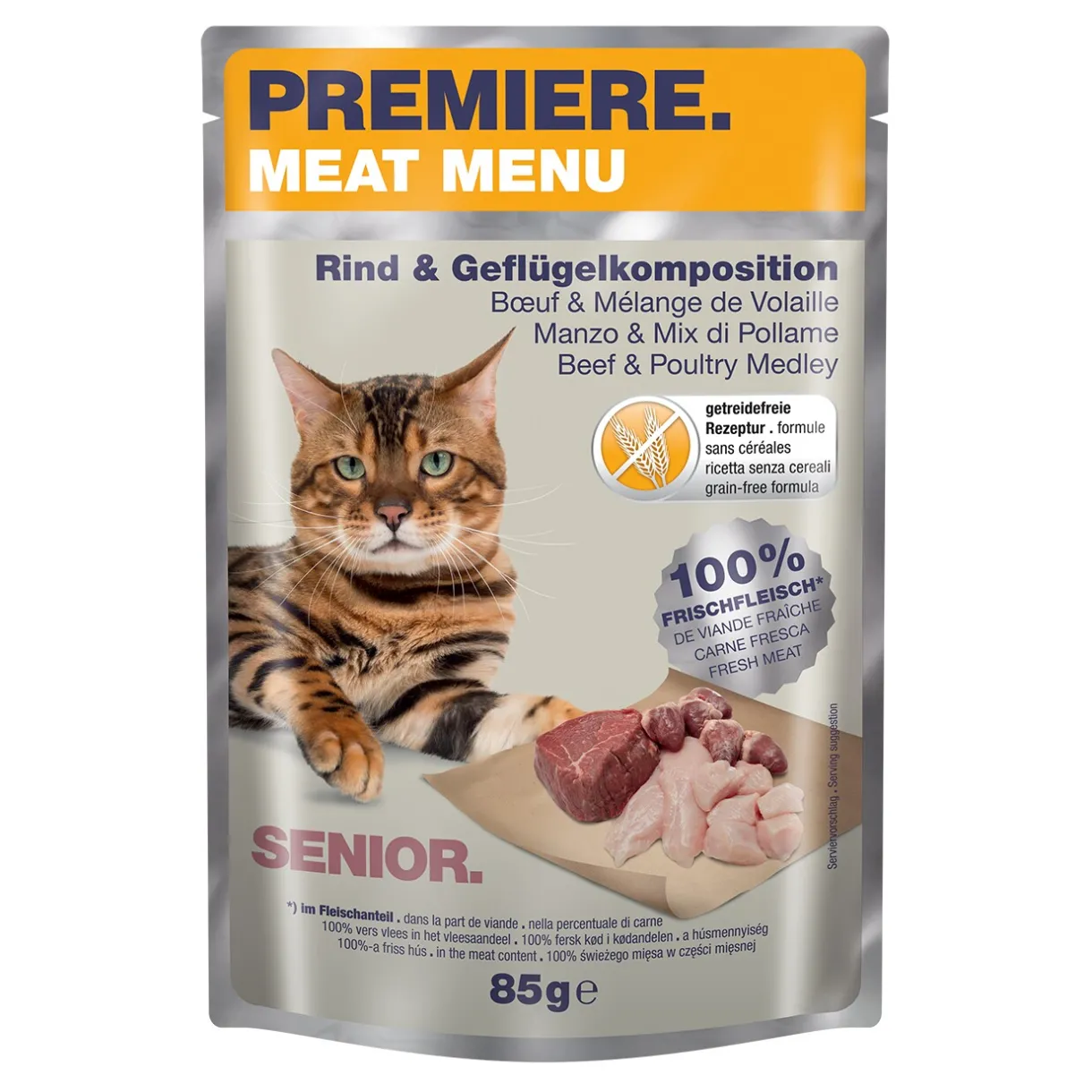 PREMIERE Nourriture Humide^Meat Menu Senior Bœuf, Volaille 12 x 85 g
