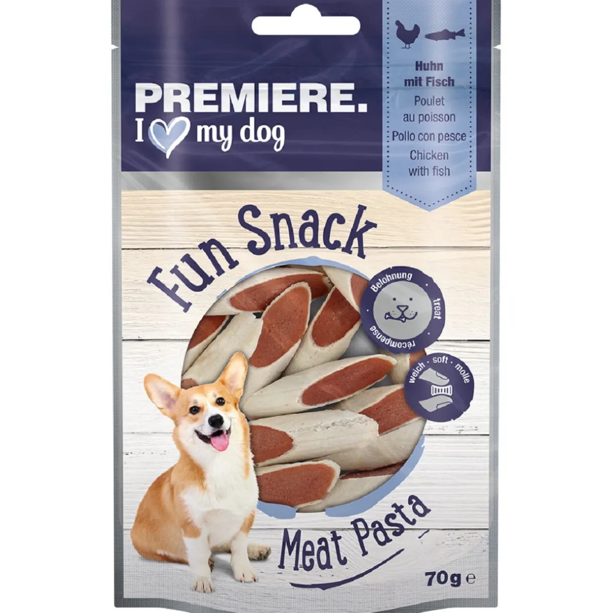 PREMIERE Friandises|Nourriture^Meat Pasta Poulet au Poisson 7 x 70 g