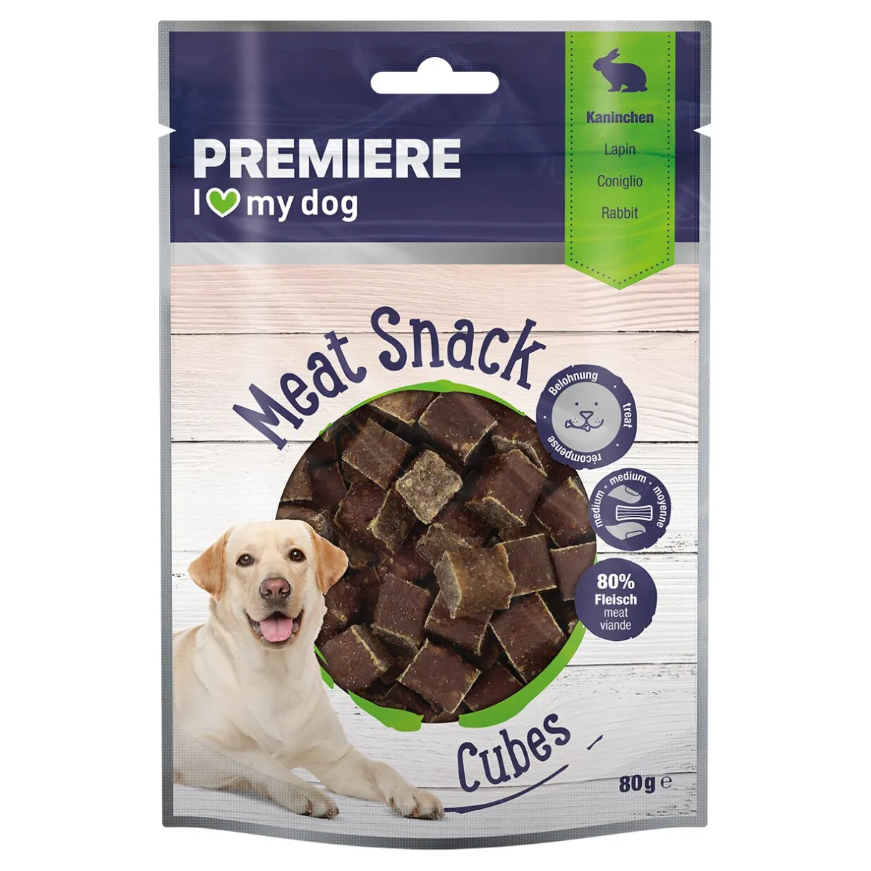 PREMIERE Friandises^Meat Snack Cubes lapin 80 g