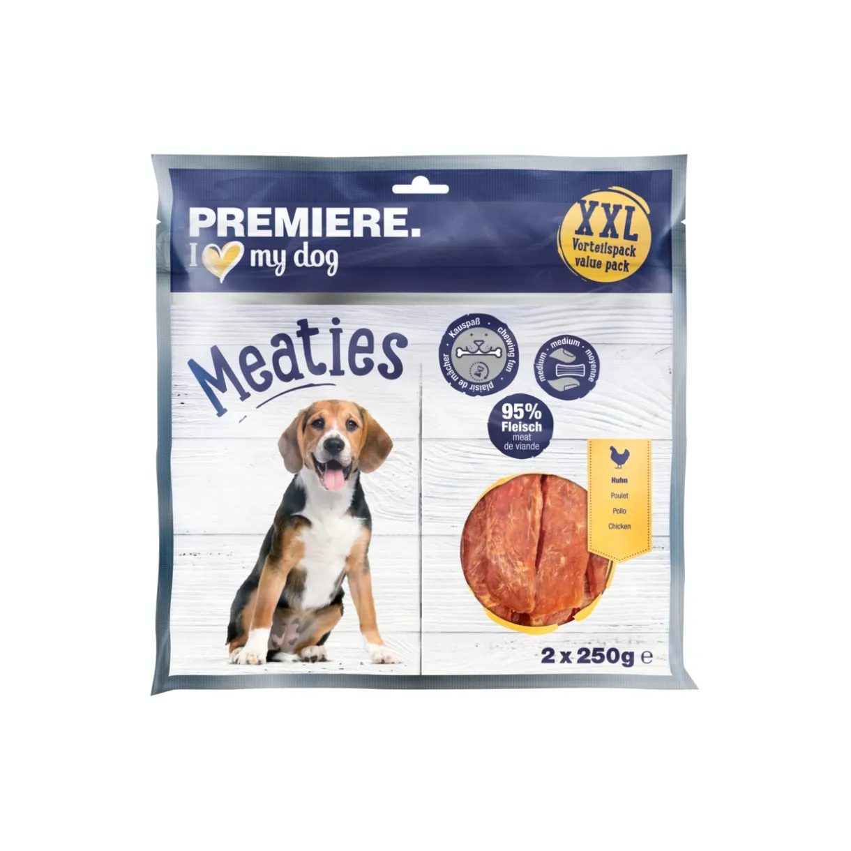 PREMIERE Friandises^Pure Meaties poulet XXL kit promotionnel 2 x 250 g