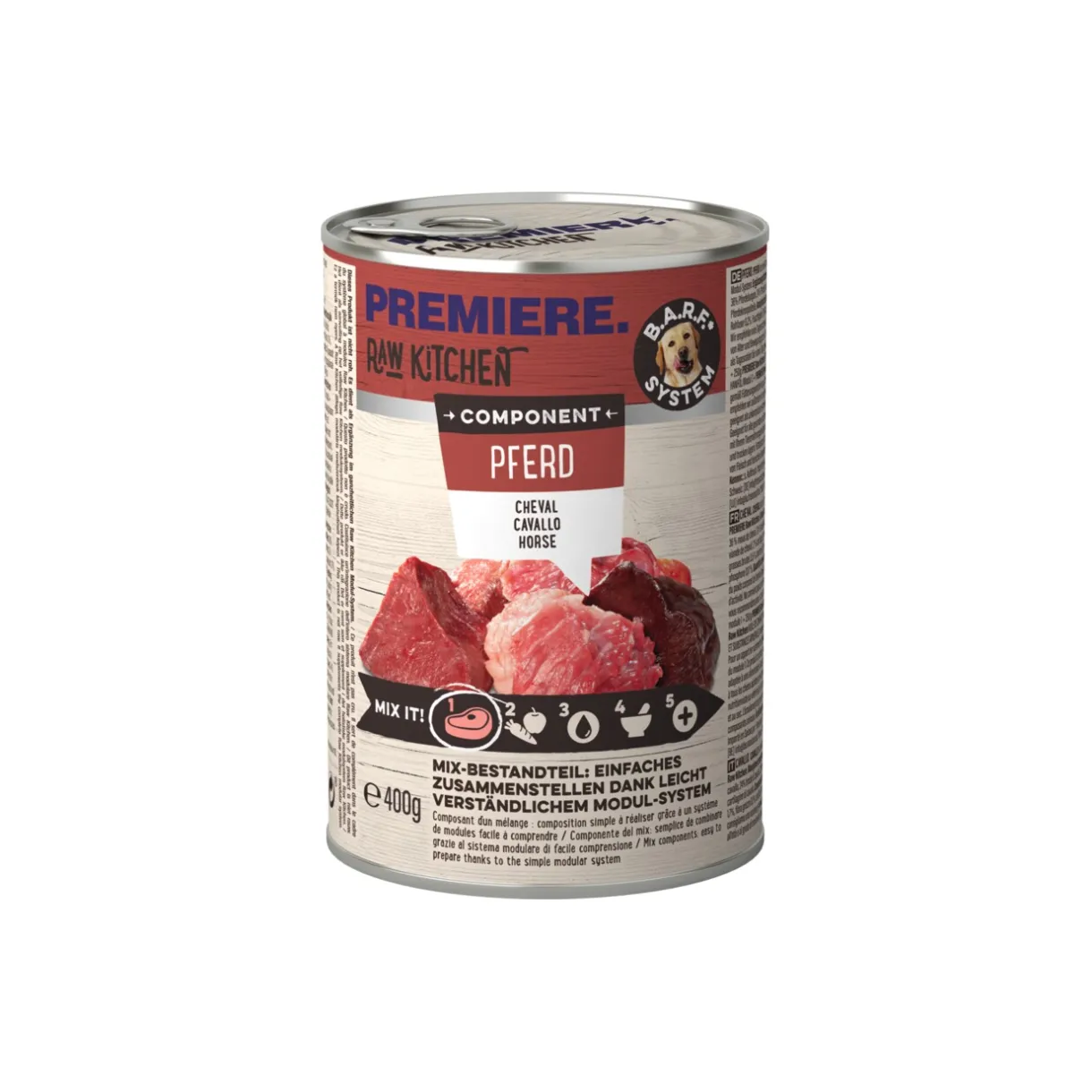 PREMIERE Barf/ Nourriture Surgelée|Nourriture Humide^RAW KITCHEN Cheval 6x400 g
