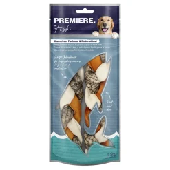 PREMIERE Friandises^Tresse à mâcher en peau de poisson et en peau brute de bœuf 130 g