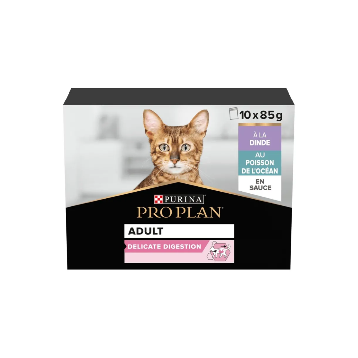 PRO PLAN Nourriture Humide^Multivariété Delicate Digestion Dinde & Poisson De l’Ocean 10 x 85 g