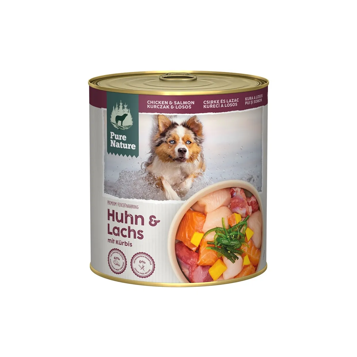 Nourriture Humide^Pure Nature Adult 6x800 g Saumon et poulet