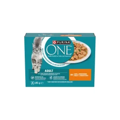 Purina ONE Nourriture Humide^Nourriture humide chat Adult morceaux tendres en sauce 8 x 85 g