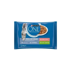 Purina ONE Nourriture Humide^Sachets pour Chat Stérilisé au Saumon et à la Dinde 4 x 85 g