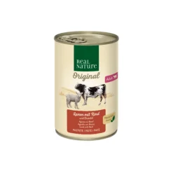 REAL NATURE Nourriture Humide^Adult agneau au bœuf et à l’huile de chardon 6x400 g