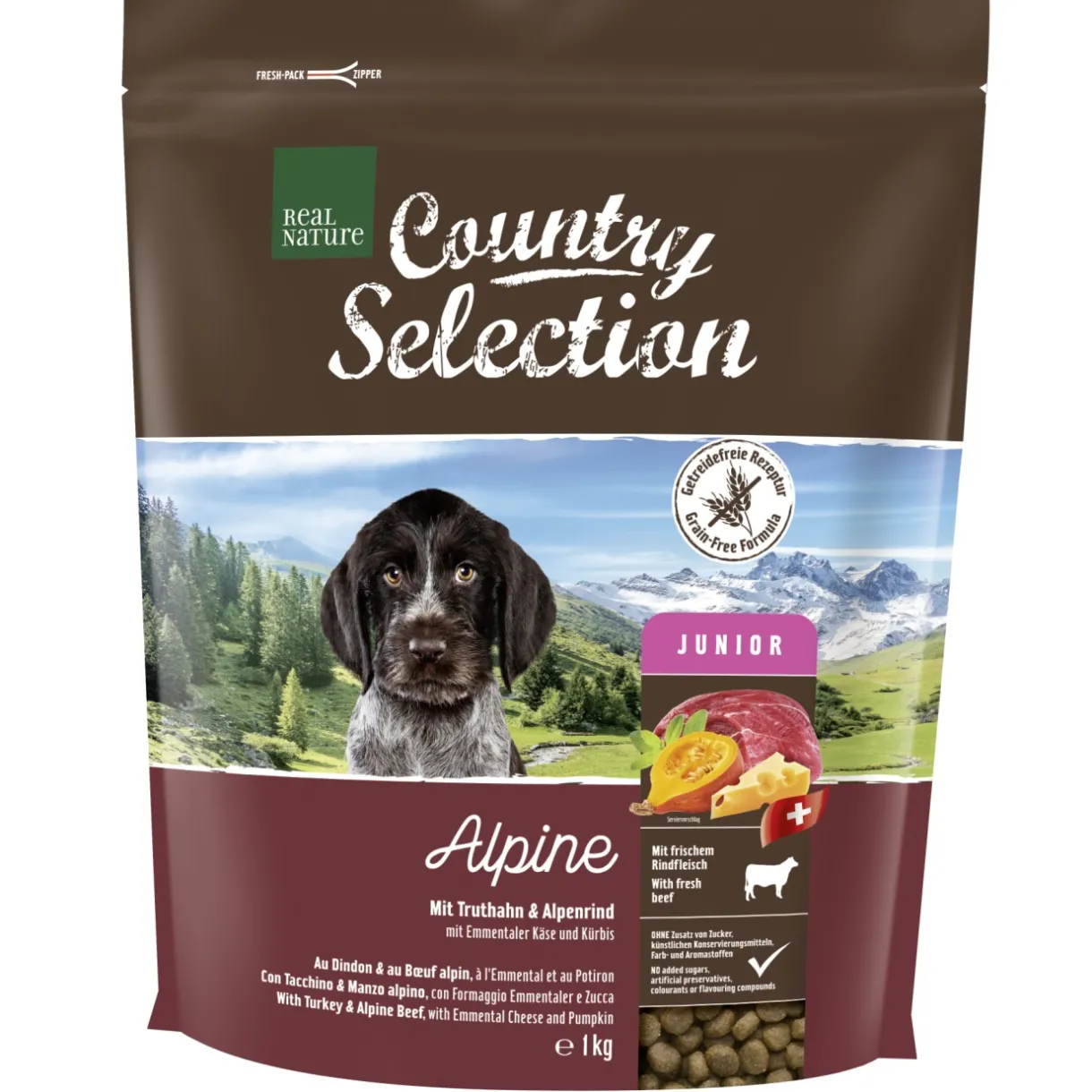 REAL NATURE Croquettes|Nourriture^Country Selection Alpine dindon et bœuf alpin 1 kg