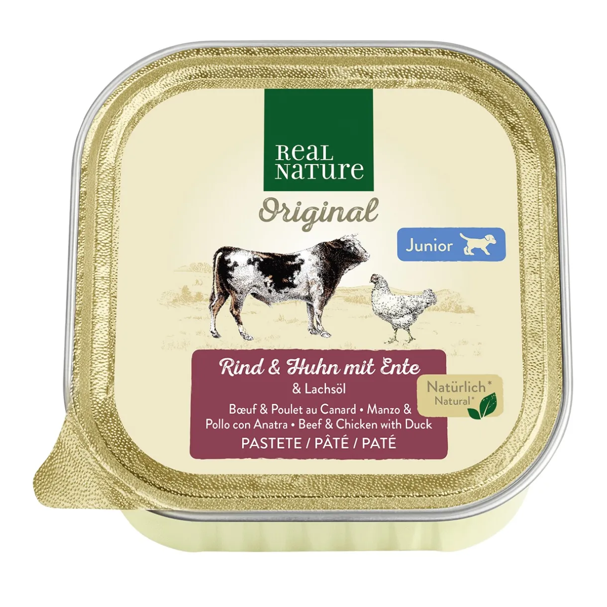 REAL NATURE Nourriture Humide|Nourriture^Junior Bœuf et Poulet au Canard 17x100 g