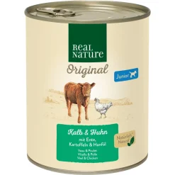 REAL NATURE Nourriture Humide|Nourriture^Junior Veau et poulet 6x800 g
