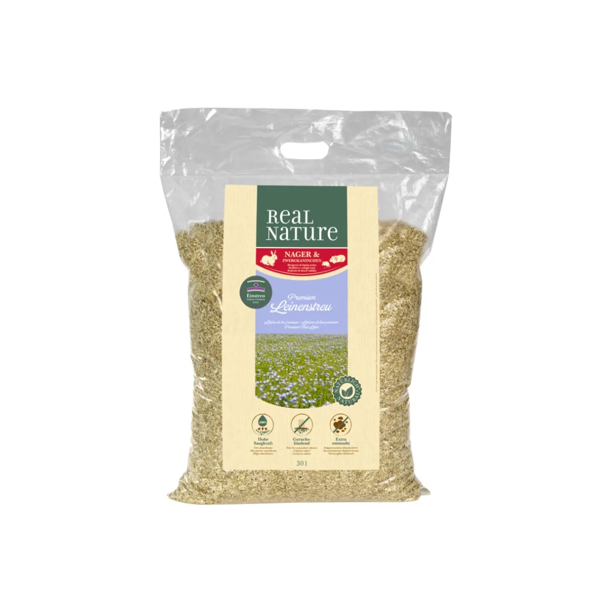 REAL NATURE Souris|Lapins Nains^Litière de lin 30 l