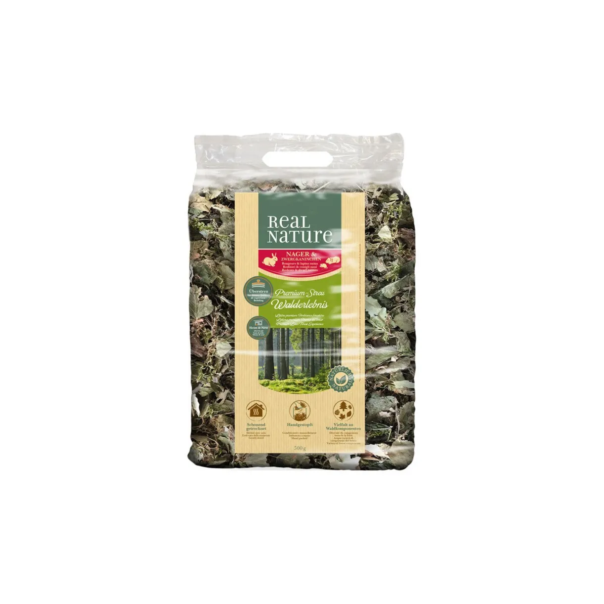 REAL NATURE Gamelles & Abreuvoirs|Litière & Sable^Litière premium Ambiance forestière 500 g