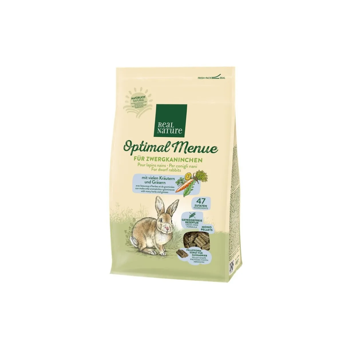 REAL NATURE Nourriture Principale^Optimal Menue Herbes & Graminées 4kg