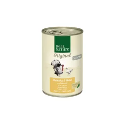 REAL NATURE Nourriture Humide^Original nourriture humide pour chat, Senior, Dinde & Poulet avec huile de noix 6x400 g