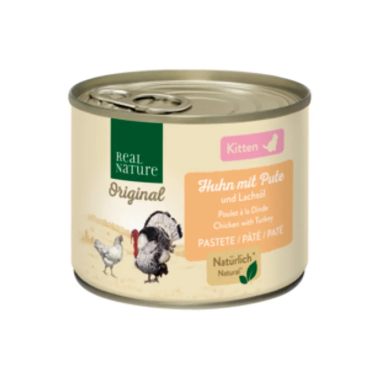 REAL NATURE Nourriture Humide|Nourriture^Original nourriture humide pour chat, chaton poulet à la dinde et à l’huile de saumon 6x200 g