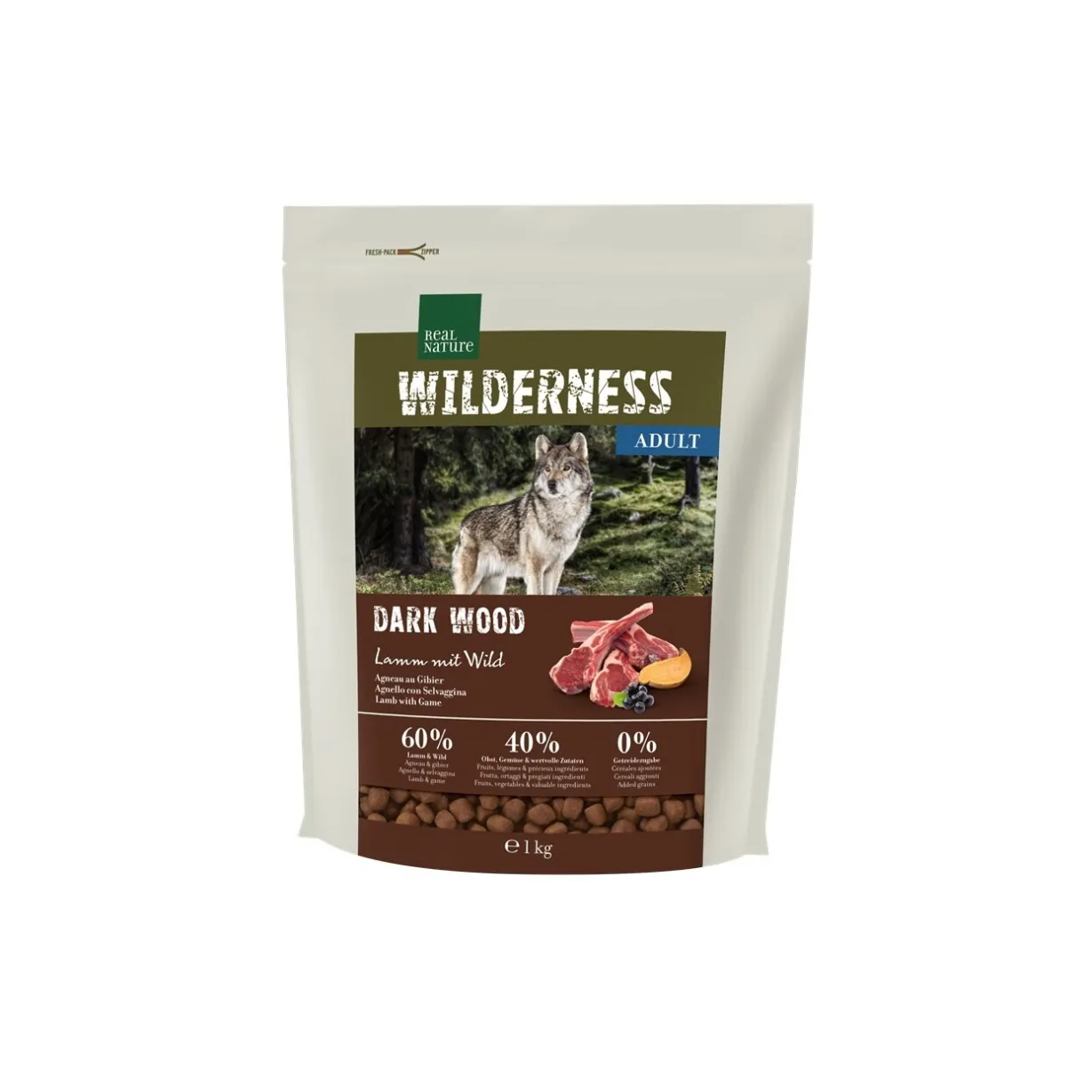 REAL NATURE Croquettes^WILDERNESS Dark Wood Agneau avec Gibier 1 kg