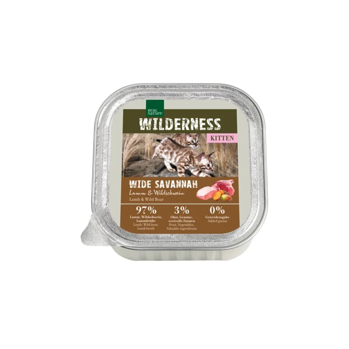 REAL NATURE Nourriture Humide|Nourriture^WILDERNESS Kitten 16 x 100 g Wide Savannah agneau & sanglier