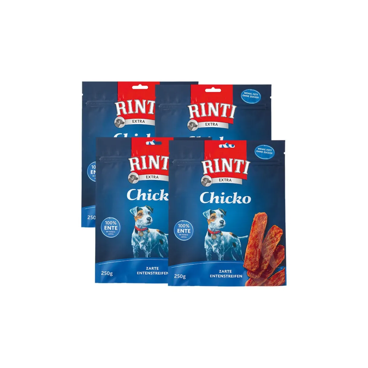RINTI Friandises|Nourriture^Chicko lot économique Canard 4x250 g