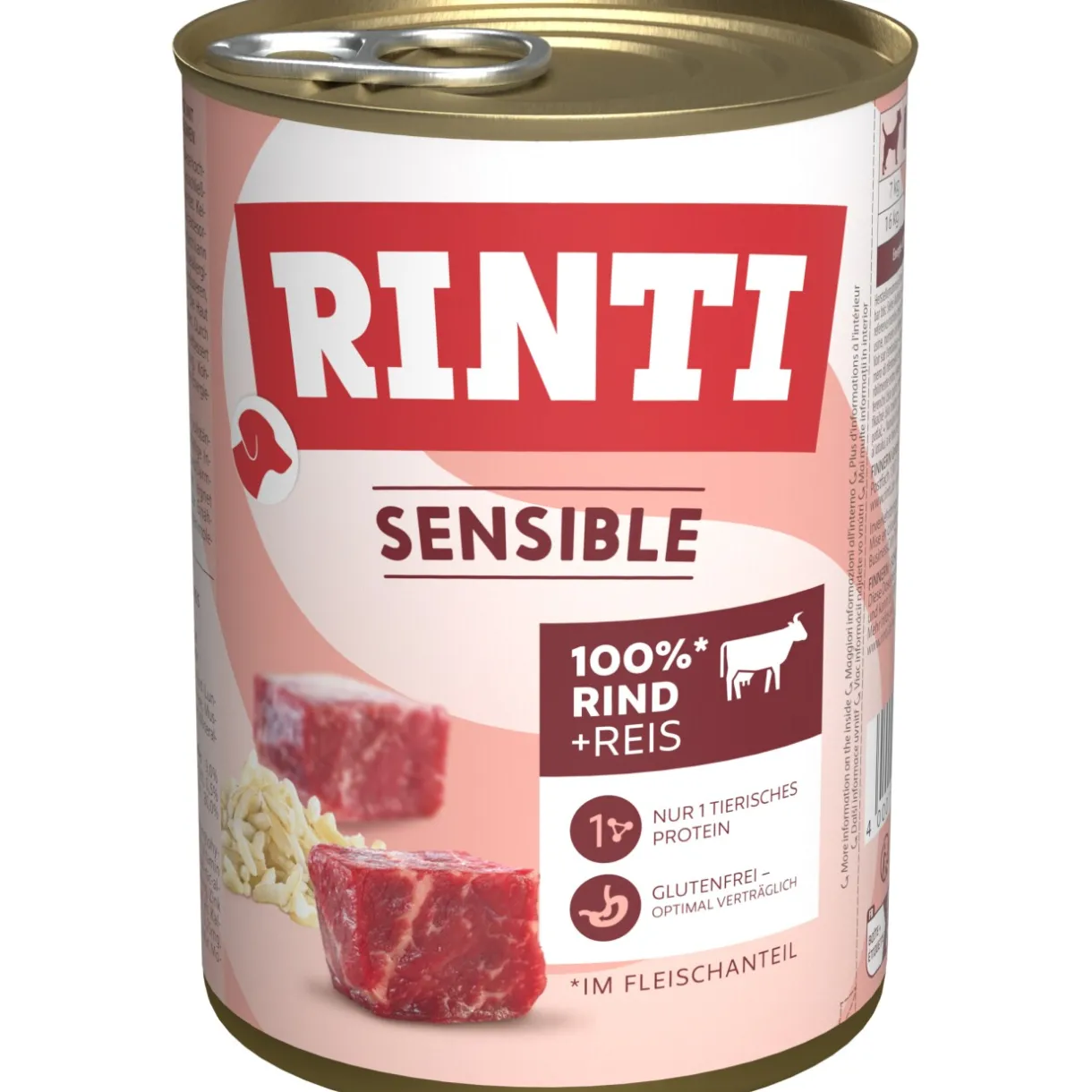 RINTI Nourriture Humide^Sensible 12 x 400 g Bœuf & Riz
