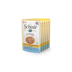 Schesir Nourriture Humide^Soupe 6 x 85 g Thon aux calamars