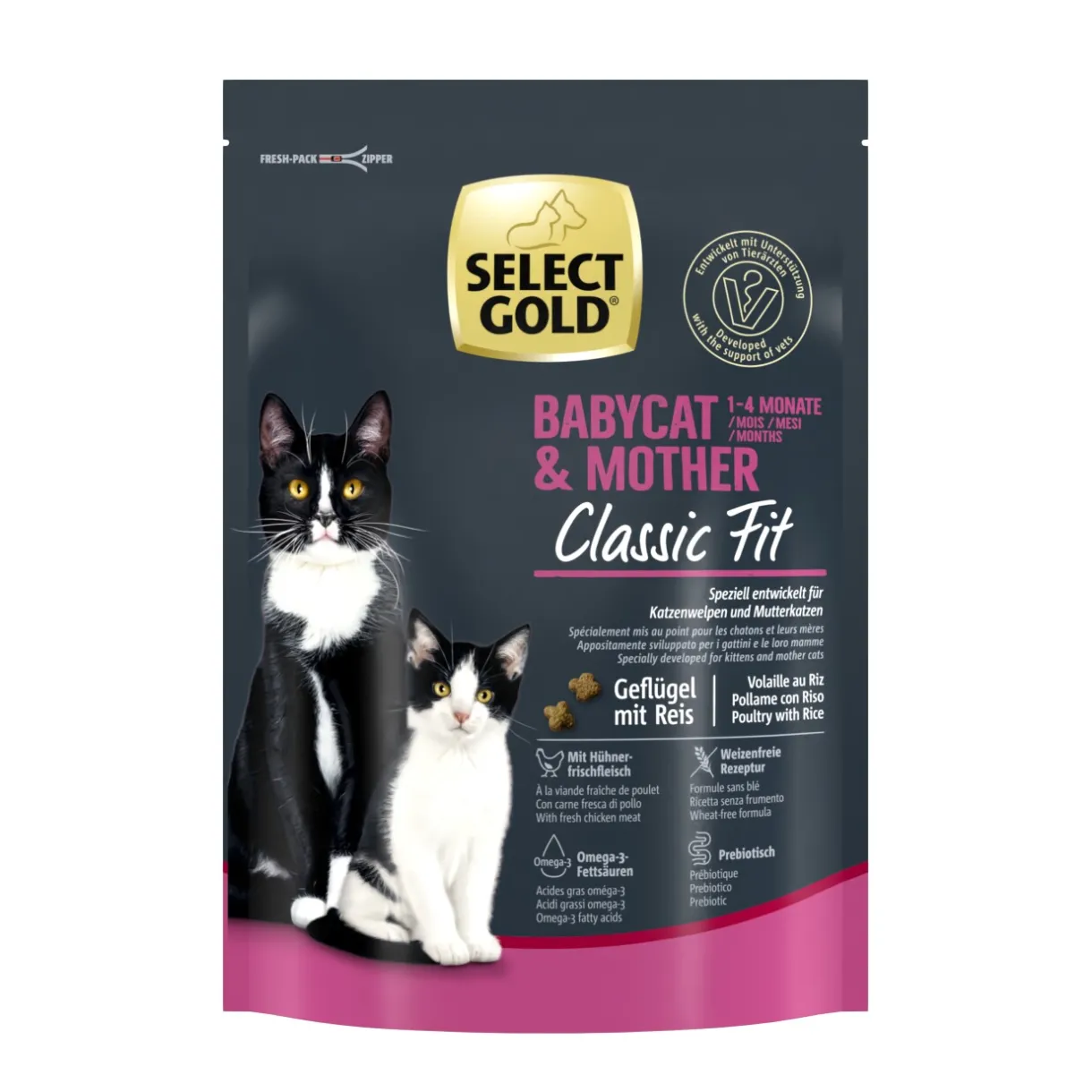 SELECT GOLD Croquettes Pour Chat|Nourriture^Babycat+Mother Volaille & riz 300 g