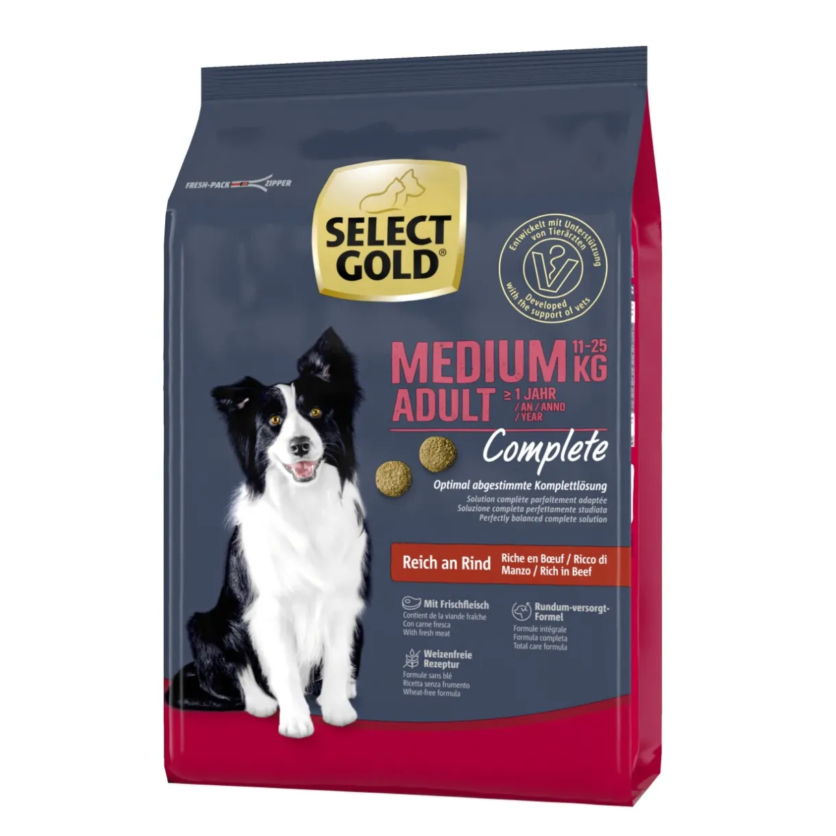 SELECT GOLD Croquettes^Complete Medium Adulte Bœuf 1 kg