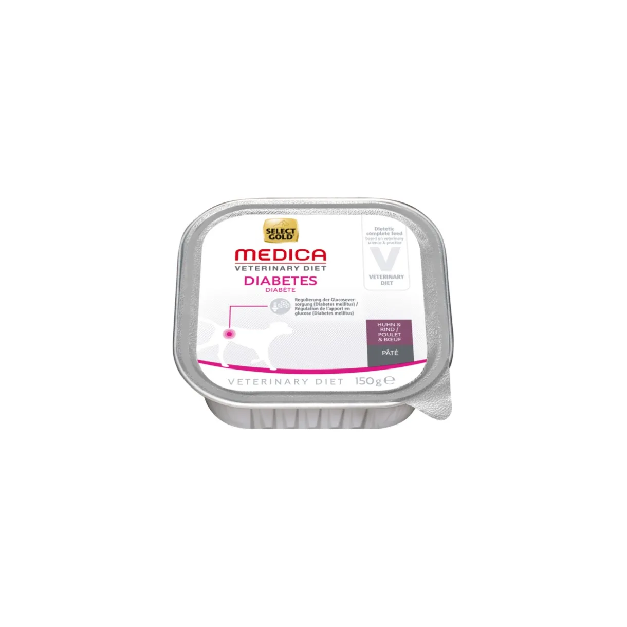 SELECT GOLD Nourriture Humide^Medica Diabetes Poulet, bœuf 10x150 g