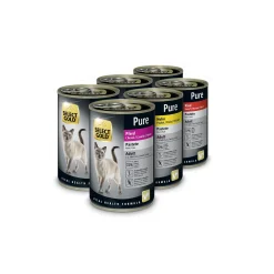 SELECT GOLD Nourriture Humide^PURE nourriture humide pour chat, paquet mixte adulte 6x400g
