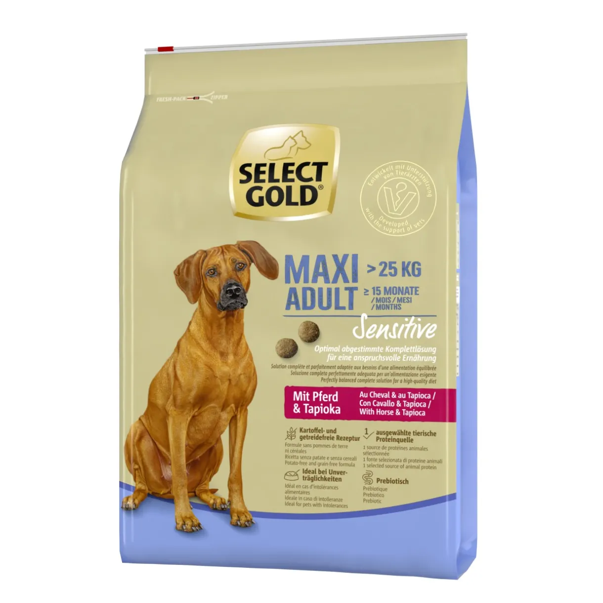 SELECT GOLD Croquettes^Sensitive Adulte Maxi Cheval au tapioca 4 kg