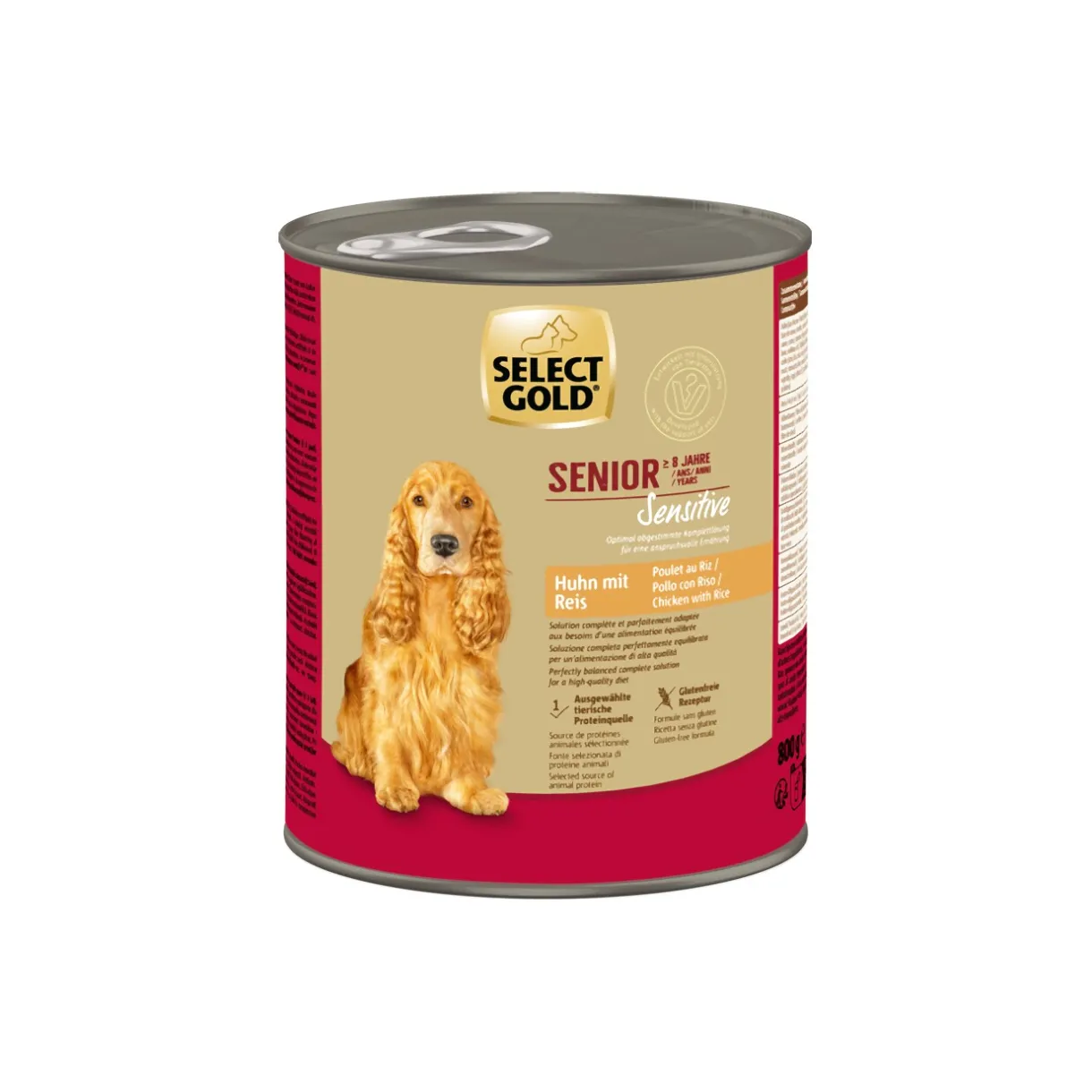 SELECT GOLD Nourriture Humide^Sensitive Senior Poulet et riz 6x800 g
